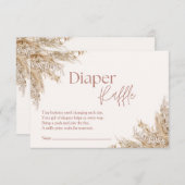 Pampas Grass Luier Raffle Kaart | neutraal rustiek (Voorkant / Achterkant)