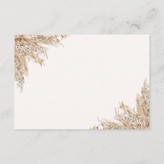 Pampas Grass Luier Raffle Kaart | neutraal rustiek (Achterkant)