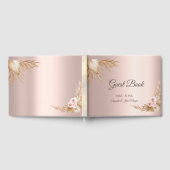 Pampas Grass Luxe Roos Gouden Bruiloft Gastenboek (Volledig)