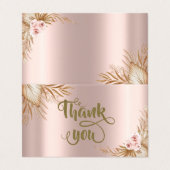 Pampas Grass Luxury Roos Gold Visitekaartje (Buitenkant ongevouwen)