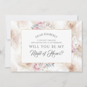 Pampas Grass Maid of Honor / bruidsmeisje Voorstel Kaart (Voorkant)