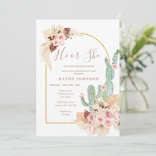 Pampas Grass Mexicaanse Fiesta Geslacht Onthullen  Kaart (Staand voorkant)