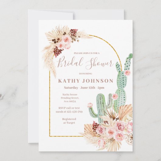 Pampas Grass Mexican Fiesta Vrijgezellenfeest Kaart (Voorkant)