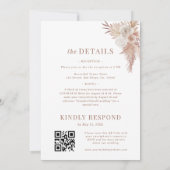 Pampas Grass Minimale Plain Alles in Een Huwelijk Kaart (Achterkant)