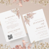 Pampas Grass Minimale Plain Alles in Een Huwelijk Kaart