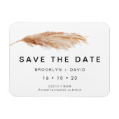Pampas Grass Minimalist Wedding Save the Date Magneet (Horizontaal)