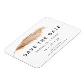 Pampas Grass Minimalist Wedding Save the Date Magneet (Linkerzijde)