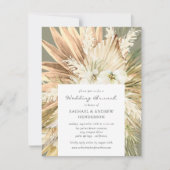 Pampas Grass Modern Boho Wedding Brunch Sage Kaart (Voorkant)