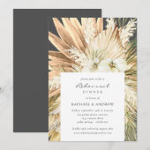 Pampas Grass Modern Boho Wedding Repetitie Diner Kaart (Voorkant / Achterkant)