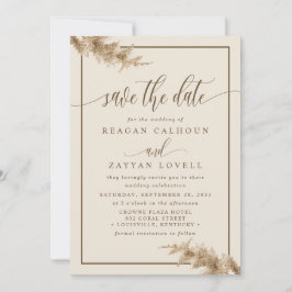 Pampas grass Moderne Calligrafie sparen de Datum Save The Date