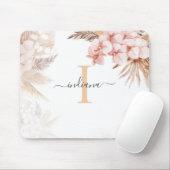 Pampas Grass Monogram Initiaal Name Script Muismat (Met muis)