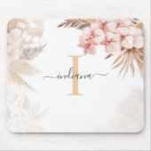 Pampas Grass Monogram Initiaal Name Script Muismat (Voorkant)