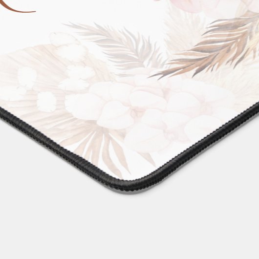 Pampas Grass Monogram Terracotta Naam Aangepast Bureaumat (Hoek)