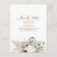 Pampas Grass Natural Floral Boho Save the Date