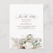 Pampas Grass Natural Floral Boho Save the Date Aankondigingskaart (Voorkant)
