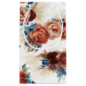 Pampas Grass Navy Blue Terracotta Floral Elegant Klein Cadeauzakje (Achterkant)