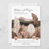 Pampas Grass Neutral Desert Landschap Boho Huwelij Kaart (Voorkant)