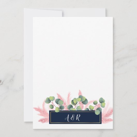 Pampas Grass Niets Fancy gewoon Love Elope Kaart (Achterkant)