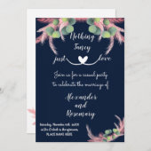 Pampas Grass Niets Fancy gewoon Love Elope Kaart (Voorkant / Achterkant)