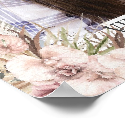 Pampas Grass Orchid Bloemenfoto Begrafenismonument Poster (Hoek)