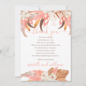 Pampas Grass Orchid Blooms Baby shower Dank u Bedankkaart (Voorkant)