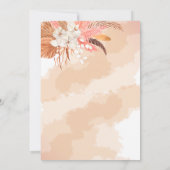 Pampas Grass Orchid Blooms Baby shower Dank u Bedankkaart (Achterkant)