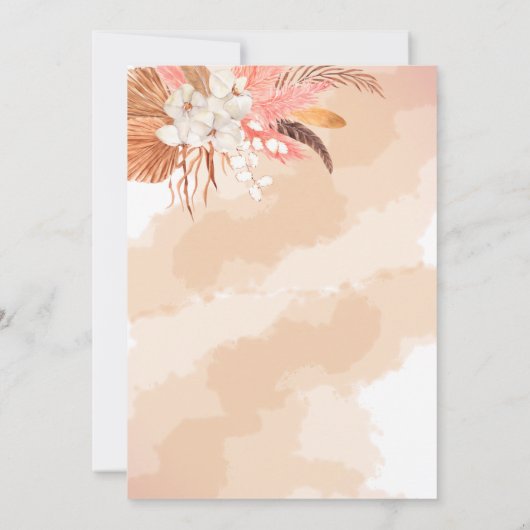 Pampas Grass Orchid Blooms Baby shower Dank u Bedankkaart (Achterkant)