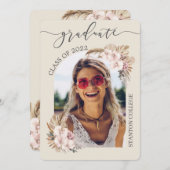 Pampas Grass Orchid Floral Arch Afbeelding Afstude Kaart (Voorkant / Achterkant)