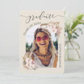 Pampas Grass Orchid Floral Arch Afbeelding Afstude Kaart (Staand voorkant)