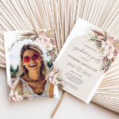 Pampas Grass Orchid Floral Arch Afbeelding Afstude Kaart