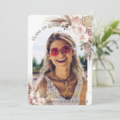 Pampas Grass Orchid Floral Arch Afbeelding Afstude Kaart (Staand voorkant)