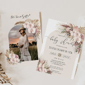 Pampas Grass Orchid Floral Arch Baby shower Foto Kaart