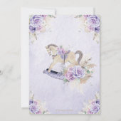 Pampas Grass Paarse Bloemen Rocking Horse Verjaard Kaart (Achterkant)