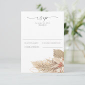 Pampas Grass Palm Waterverf RSVP Kaartje (Staand voorkant)