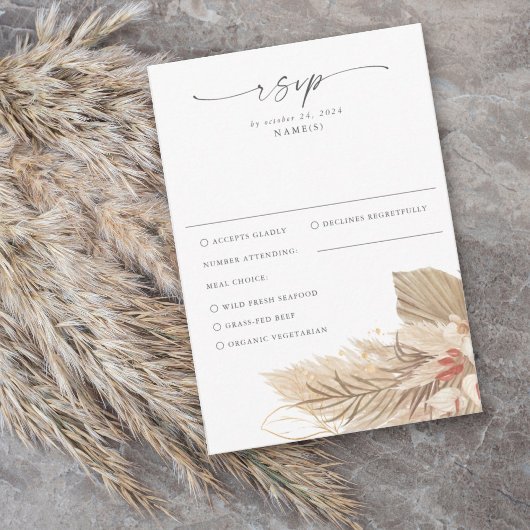 Pampas Grass Palm Waterverf RSVP Kaartje