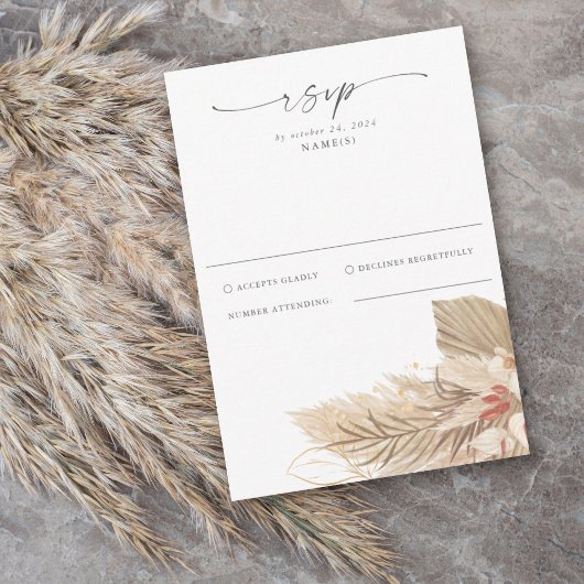 Pampas Grass Palm Waterverf RSVP Kaartje