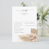 Pampas Grass Palm Waterverf RSVP Kaartje (Staand voorkant)