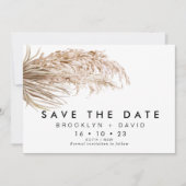 Pampas grass Palm Wedding Save the Date Kaart (Voorkant)