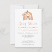Pampas Grass Pastel Pink Rainbow Baby shower Uitze Kaart (Voorkant)