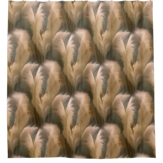 Pampas Grass Patroon Douchegordijn (Voorkant)