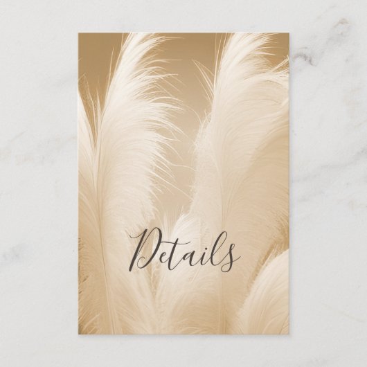 Pampas Grass Photo Boho Informatiekaartje (Voorkant)