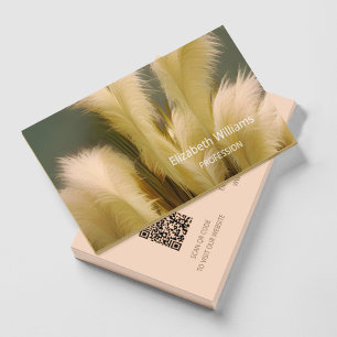 Pampas Grass Photo Interior Designer   QR-code Visitekaartje