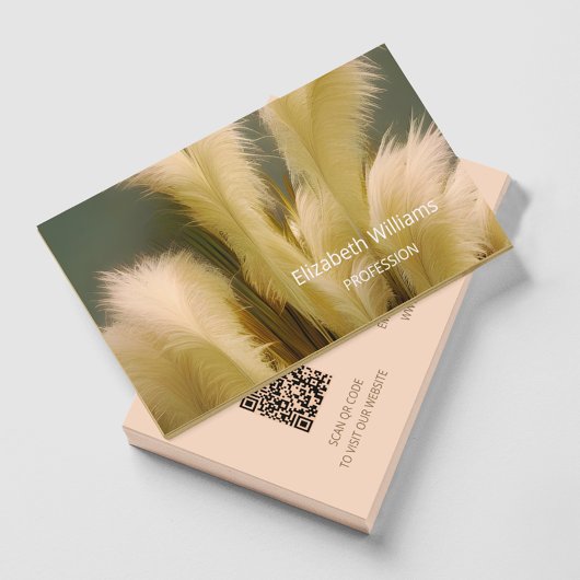 Pampas Grass Photo Interior Designer | QR-code Visitekaartje