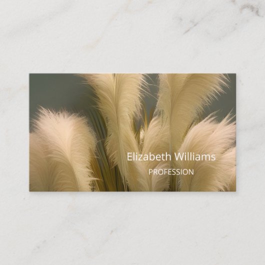 Pampas Grass Photo Interior Designer | QR-code Visitekaartje (Voorkant)