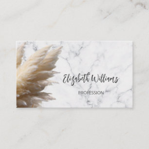 Pampas Grass Photo Marble QR-code Visitekaartje