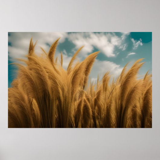 Pampas Grass Photo Realistic Poster (Voorkant)