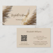 Pampas Grass Photo Realistic | QR-code Visitekaartje (Voorkant / Achterkant)