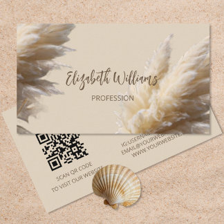 Pampas Grass Photo Realistic | QR-code Visitekaartje
