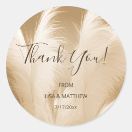 Pampas Grass Photo Thank You Ronde Sticker