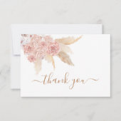 Pampas Grass Pink boho bedankt voor de briefkaarte Notitiekaartje (Voorkant)